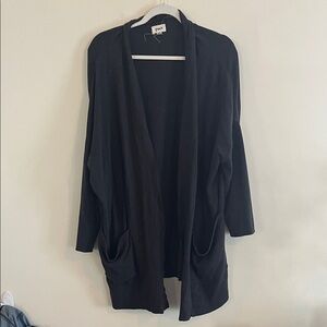 Pact Gray Long Line Cardigan Duster Organic Cotton XL XXL Office Casual Cozy
